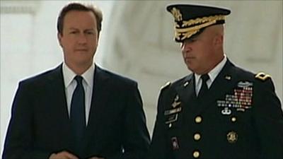 David Cameron meets US military advisors