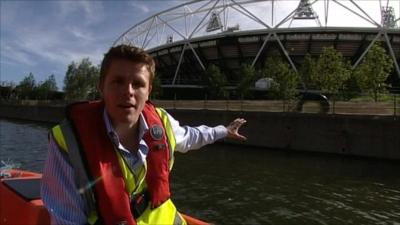 Jake Humphrey at the Olympic site