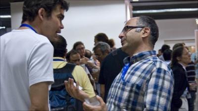 Particle physicists at International Conference on High Energy Physics, Paris (Barbara Warmbein)