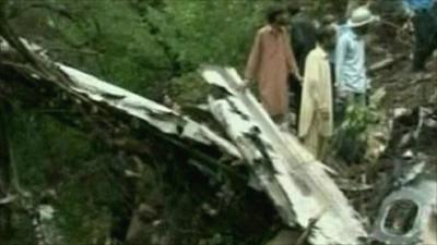 Pakistan plane crash site