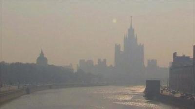 Moscow under smog