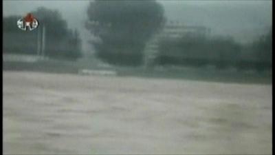 State television image of flooded land