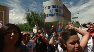 Protesters in Phoenix, Arizona