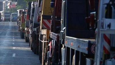 Lorries at roadside