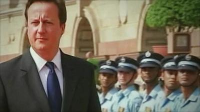 David Cameron at Indian guard parade