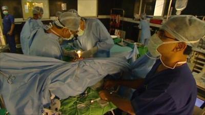 Surgery in a heart hospital