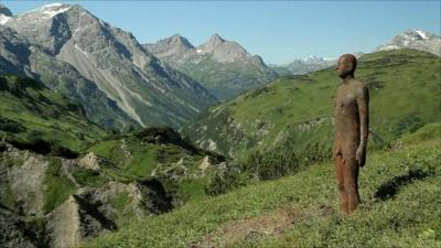 One of Antony Gormley's figures in the Austrian Alps