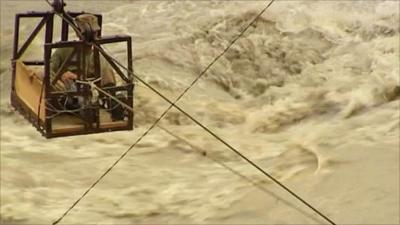 Swollen river in Pakistan