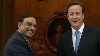 Prime Minister David Cameron and President Zardari of Pakistan