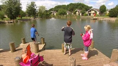 Children fishing on holiday