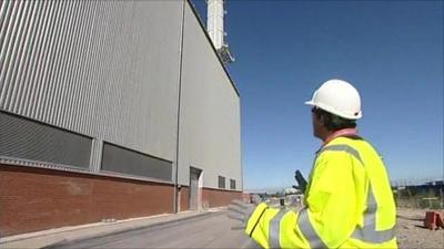 The BBC's Simon Jack outside the new power station