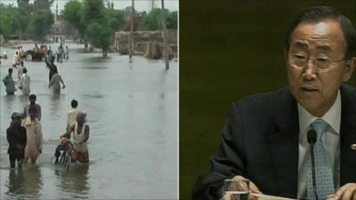 UN Secretary General Ban ki-Moon and flooding in Pakistan