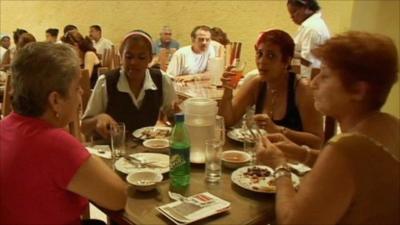 people eating lunch