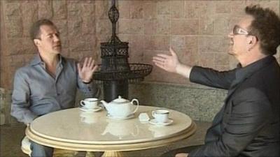Medvedev and Bono