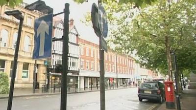 Signs on a road in Salisbury