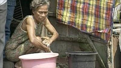 Woman doing laundry