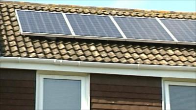 Solar panels on a roof