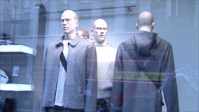 Mannequins in shop window