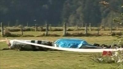 Crash site at the country's Southern Alps on South Island