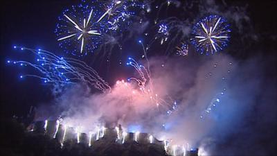 Fireworks above Edinburgh Castle