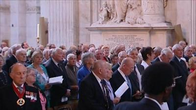 People in St Paul's Cathedral for the Blitz commemoration service