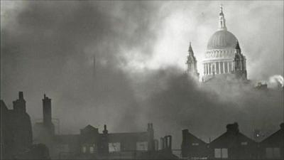 St Paul's cathedral during the Blitz