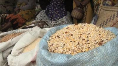 Food at market stall