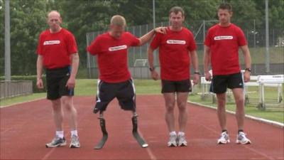 Mark Ormrod and colleagues training for the marathon