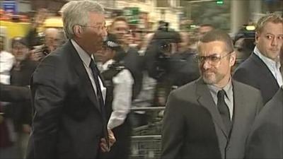 George Michael arriving at court