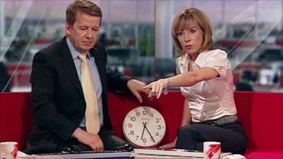 Bill and Sian with clock