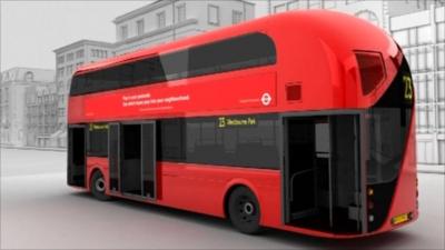 A graphic image of the new London bus