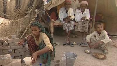 Refugees at Sukkur city