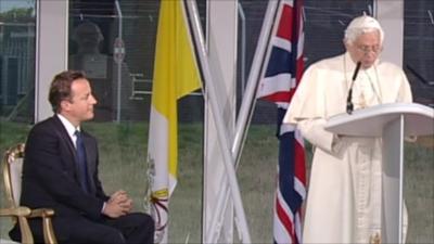 PM David Cameron and Pope Benedict