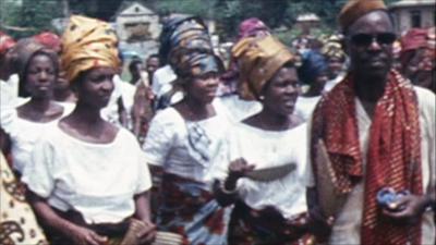 Dancers in the former Biafra in 1970