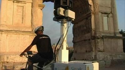 Google bike capturing images of ancient Rome