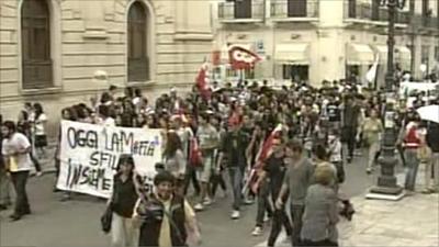 Anti-mafia protest in Italy