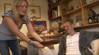 Neil Heritage with birthday cake