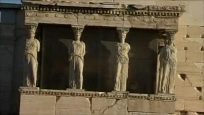 Cariatides at the Acropolis in Athens