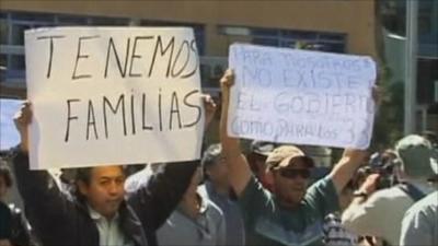 Chilean miners protest