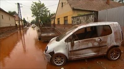 Car destroyed by toxic sludge