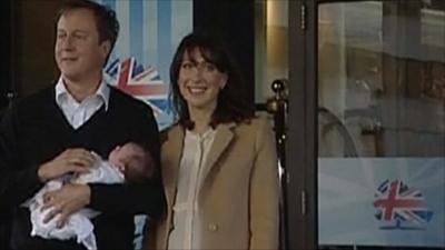 David and Samantha Cameron with daughter Florence