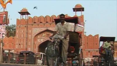 Rickshaw driver in India