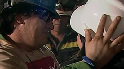 Osman Araya, the sixth miner to be rescued