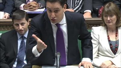 Ed Miliband speaking at Prime Minister's Questions