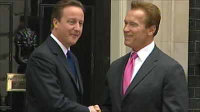 David Cameron and Arnold Schwarzenegger