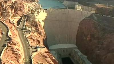 View of the Hoover Dam in the US