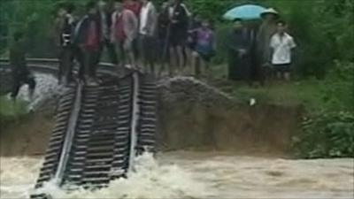 Submerged train track