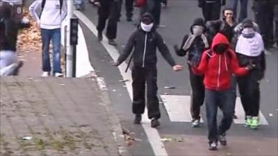 Youths jeer police in Nanterre