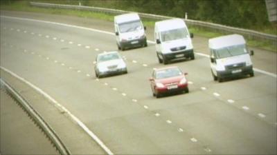 Cars on a motorway