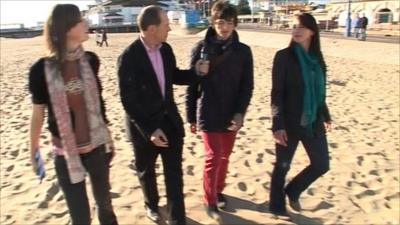 Rory Cellan-Jones with students